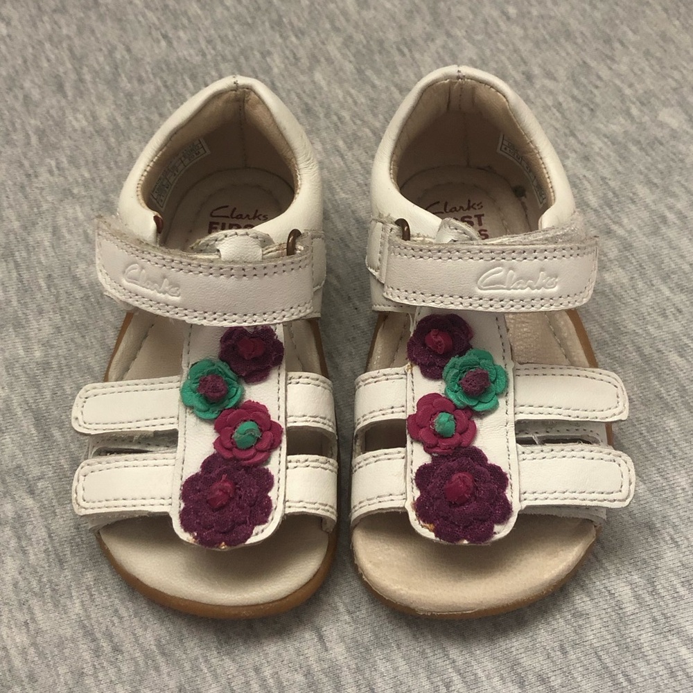 Clarks First Shoes Toddler Leather Sandals Size: US 4